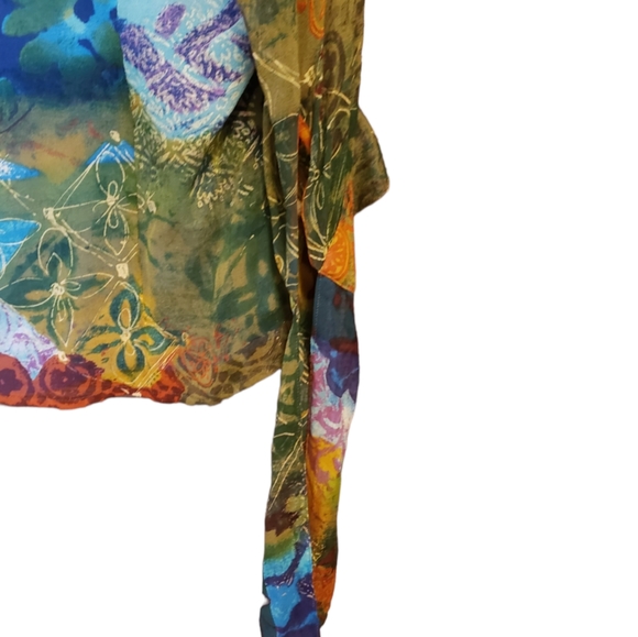 Coldwater Creek Vintage Colorful Blouse Women's Boho Top - Picture 4 of 5